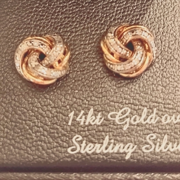 NWT Diamond Love Knot Earrings - Picture 2 of 4